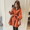 Women Winter Wool Blends Female Long Style Coat Jacket Girls Thick Warm Coats Ladies Open Stitch Wool Feminino Jackets 201112