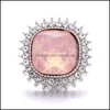 Clasps Hooks Radiant Colorf Rhinestone Chunk Clasp 18Mm Snap Button Zircon Sun Flower Charms Bk For Snaps Diy Jewelry Find Bdesybag Dhlqy