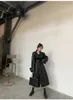 Trench oversize in pelle da donna manica lunga bavero vestibilità ampia autunno elegante nero abbigliamento donna streetwear regalo per la festa della mamma