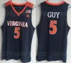 College Virginia Cavaliers 5 Kyle Guy Jerseys University Basketball 12 DeAndre Hunter Navy Blue White Team Color Breathable Pure Cotton Shirt Good Quality4630648