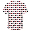 Camiseta con estampado de póker Fitness de talla grande para hombre, camisetas con cuello en V, cartas de juego, moda Harajuku, ropa de verano para hombre 220623