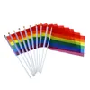 14X21cm LGBT all inclusive Gay rainbow Progress pride Flag direct factory wholesale double stitched