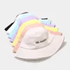 ベレー帽の刺繍バケットハットOKとレターヒップホップレディースサマービーチキャップコットンサンプロテクションパナマボーイズ/ガールズボブゴロベット