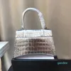 Äkta läder klassiska alligator handväskor kvinnor axelväska hög kvalitet lady clutch afton crossbody designers väskor 2022