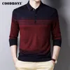 Coodrony Brand Sweater Men Autumn Winter Turn-Down Collar Pullover Men Fashion Color Casual Pull Homme Knitwear Clothing C1130 220812