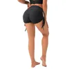 Anti celulite push up shorts de treino com corda mulheres cintura alta scrunch booty legging ginásio yoga biker calças curtas para fitness 220504
