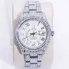 Luksusowy zegarek dla mężczyzn mechanicznych ES Najwyższa jakość lodowa Out VVS Diamond Stali Stal Dial Moissanite Szwajcarska marka Geneva WristWatches