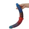 Nxy dildos dongs kleur dubbele kop penis vloeistof siliconen anale plug lang vals vrouwelijk speelgoed fun producten 220507
