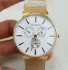 Mouvement à Quartz japonais horloge montre de Sport pour hommes Phyboth or acier inoxydable montres-bracelets décontractées