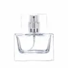 Bouteille de parfum vide en verre de 30 ml, atomiseur carré rechargeable, format voyage, SN4769