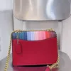 HH TOP KLARE MUBLECOLOR Małe płótno torby na ramię Kobiety Rainbow Denim Torby Łańcuch Crossbody Bag Luksusowe torebki Messenger Portfel Sacoche Tote Purse 21x15cm COAC