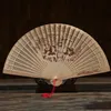 Party Supplies Craft wooden folding female hand fan wood carving antique sandalwood fan Chinese style lady wedding gift LK001180