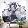 150x130cm 59x51inch Demon Slayer Tapestry Anime Printing Wall Decoration Home Room Decor Blanket Travel Camping Beach Mat 220609