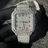 Diamantuhr Iced Out Uhr, große Lünette, rahmenloses Set, automatisches 2824-Uhrwerk, 40 mm, hochwertiges 5-Farben-Silber-Roségold-Zifferblatt, Wate2094