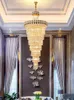 Lunes de luxo moderno K9 lustres de cristal luzes de teto sala de estar de estar longa lâmpada de lâmpada doméstica Fixutres betra villas staicase hotel lobby shopping lâmpadas pendentes