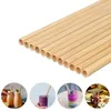 Natural 100% Bamboo Drinking Straws Eco-Friendly Sustainable Bamboo Straw Reusable Drinks Straw for Party Kitchen 20cm F0528X55