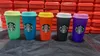 2022 Starbucks 24oz/710ml Plastikbecher Tumbler Wiederverwendbarer, klarer Trinkbecher mit flachem Boden, säulenförmiger Deckel, Strohhalmbecher Das neue heiße Produkt für den Direktverkauf ab Werk ABKT