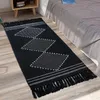 Tapetes de carpetes nodic estilo tecido de algodão cor de cor sólida de piso de chão de tassel tlassel bedroom alimentos alimentos de sacada de sacada de lanchonete capa de sofá de toalha de toalha