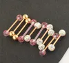 10 pièces/ensemble or Rose langue anneaux en acier inoxydable acrylique boucles d'oreilles haltères corps Tragus Piercing bijoux mamelon anneau Uzq99 3Zydx