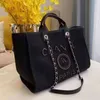 Designer Evening Bags Luxury Tote Handbag Pearl Letter CC BrandCH Women Canvas Bag Label Backpack Womens Beach Handbags Purse Ladies Chain Backpacks 5esj