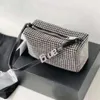 Tasarımcı Çanta Debriyaj Çantaları Kadınlar Hobo Elmas Moda Koltuklu Çanta Saten Tote Çanta Rhinestones Mini Lady Purse Lüks Omuz Çantaları Mektup Dekorasyon