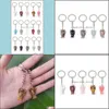 Key Rings Jewelry Natural Stone Angel Sier Color Healing Pink Crystal Car Decor Keyholder Keychains For Women Yydhhome Dro Dhffd