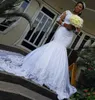 Czarne dziewczyny Suknia ślubna syreny 2022 Koronki z długim rękawem Afrykańskie sukienki ślubne African Plus size ślubne