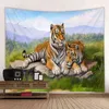Natura Paesaggio Tappeto da parete Foresta Animale Tigre Leone Foto Hippie Tapiz Tappeto da parete Boho Decor Home Room Decorazione Coperta J220804