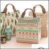 Storage Bags Home Organization Housekee Garden Female Lunch Food Box Bag Fashion Insated Thermal Picnic For Women Kids Men Cooler Tote Cas