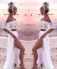 Moda Donna Set due pezzi Crop Top e gonna Summer Beach 2022 Abiti Abiti 2 Tuta in pizzo bianco Spacco laterale