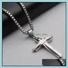 Pendant Necklaces Pendants Jewelry Stainless Steel Chain Necklace For Men Female Us Religious Cross Long Choker Homme Hip Hop Accessories