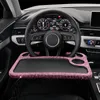 Car Organizer Rhinestone Table Steering Wheel Portable Diamond Laptop Computer Desk Mount Stand Coffee Goods Tray Board Dining Holder