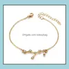 Braccialetti con ciondoli Gioielli 12 Oroscopo Zircone Segni zodiacali Bracciale Oro Sier Costellazioni per le donne Con carte regalo Consegna goccia all'ingrosso