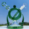 8 polegadas de jóia verde jóia de tabaco filtro bongs de água de vidro grossos fumando água cachimbo de água acessórios com tigela de 14 mm