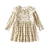 Princesse Enfants Robes Pour Fille Printemps Automne Hiver Enfant En Bas Âge Filles Robe Coton Imprimé Floral Robe À Manches Longues Enfants Vêtements G220518