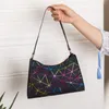 Bolsas de noite da axilina de axila geométrica colorida saco ombro de moda quadrada pequena bolsa feminina