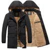 Cappotto invernale da uomo caldo Cappotto casual da uomo in pile lungo spesso Capispalla con cappuccio multitasche Abbigliamento maschile Giù Parka 201127