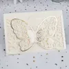 100pcs Laser Cut Invitation Hollow Flora Greeting Cards Customized Wedding Decoration Party Supplies 220711