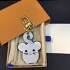 Brevtryck Cartoon Brand Designer Keychain Holder Pu Leather Animal Car Keyrings Key Chain Top High QualTiy Fashion Keyring Without Box