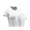 Tenue de yoga entraînement tops crops femme Blouse à manches courtes tshirt feme