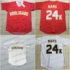 Xflsp 24K Bruno Mars Hommes Hooligans Baseball Jersey Femmes / Jeunes BET Awards Noir Blanc Rouge Bleu Tous les maillots cousus de haute qualité