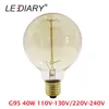 LEDIARY E27 Carbon Filament Bulb A60 A19 ST64 T45 G95 Vintage Edison Amber Bulb 2700K 40W 110V/220V Incandescent Bulb H220428