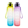 1000 ml Sports vattenflaska Utomhuscykelbil Student Drinking Cups Colorful Gradient Frosted Water Bottle Scrub Cups6586637