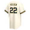 22 Maglia da baseball Christian Yelich 27 Willy Adames Corbin Burnes Josh Hader Robin Yount Rowdy Tellez Luis Urias Hunter Renfroe Lorenzo Cain Hoby Milner Caratini