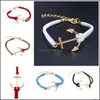 Bracelets de charme Ancre pour femmes hommes Mascina Corde 8 Cuir Drop Livraison 2021 Bébé Dhdyh