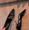 Blade براءات الاختراع والجلود slingback كعوب أحذية مصمم كعوب حذاء النساء الصنادل الفاخرة السيدات الكلاسيكية فستان أحذية مصمم الحقائب أحذية صندل مع صندوق