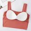 Bras sem costura de seda de gelo para mulheres cueca larga alça de ombro sem aço Sono de aço Push up ADD RED BRA BRA BRASSERIE L220726