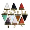 Pendant Necklaces Natural Stone Triangle Necklace Green Tangling Used For Dhoa1