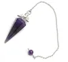 Natural Chakra Lapis Amethyst Quartz Tiger Eye Stone Carved Subuliform Reiki Energy Healing Pendulum Bead