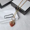 Exquisite Red Strawberry Pendant Necklaces Personality Chic Unisex Necklace Simple Retro Full Diamonds Necklaces